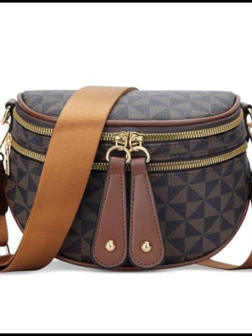Vegan Leather Crossbody Sling Bag Adjustable Strap Travel